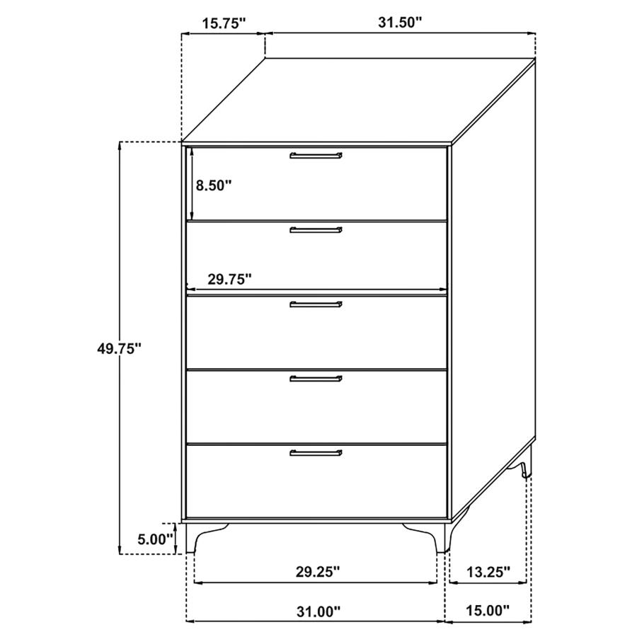 (image for) Kendall 5-drawer Bedroom Chest Black