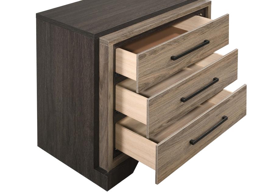 (image for) Baker 3-drawer Nightstand Light Taupe