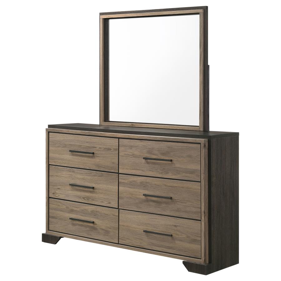 (image for) Baker 6-drawer Dresser with Mirror Light Taupe