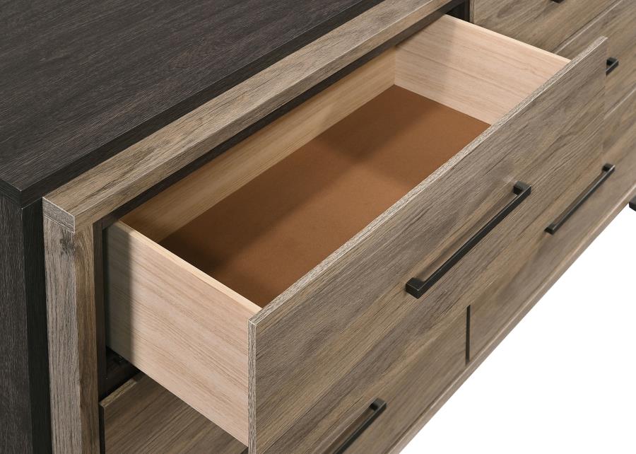 (image for) Baker 6-drawer Dresser with Mirror Light Taupe