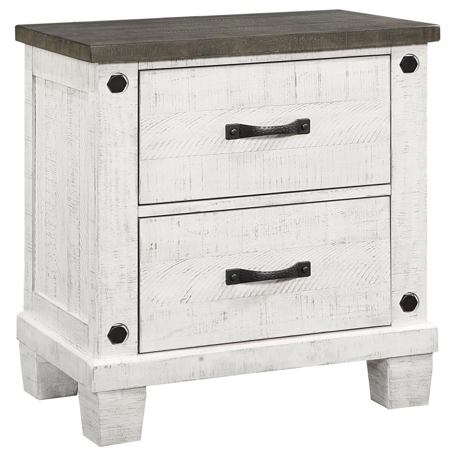 (image for) Lilith 2-drawer Nightstand Distressed White