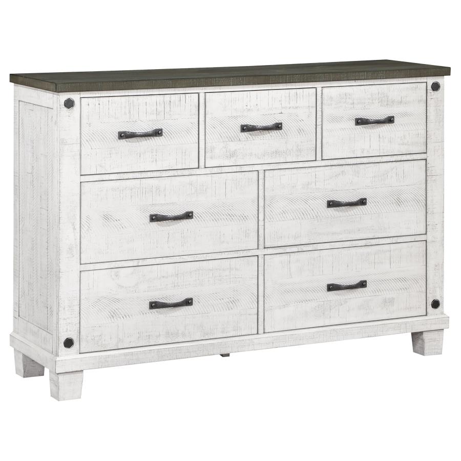 (image for) Lilith 7-drawer Dresser Distressed White