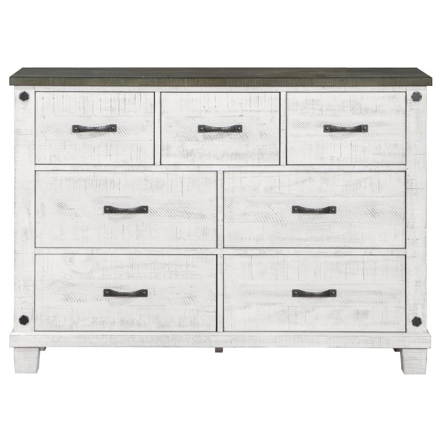 (image for) Lilith 7-drawer Dresser Distressed White