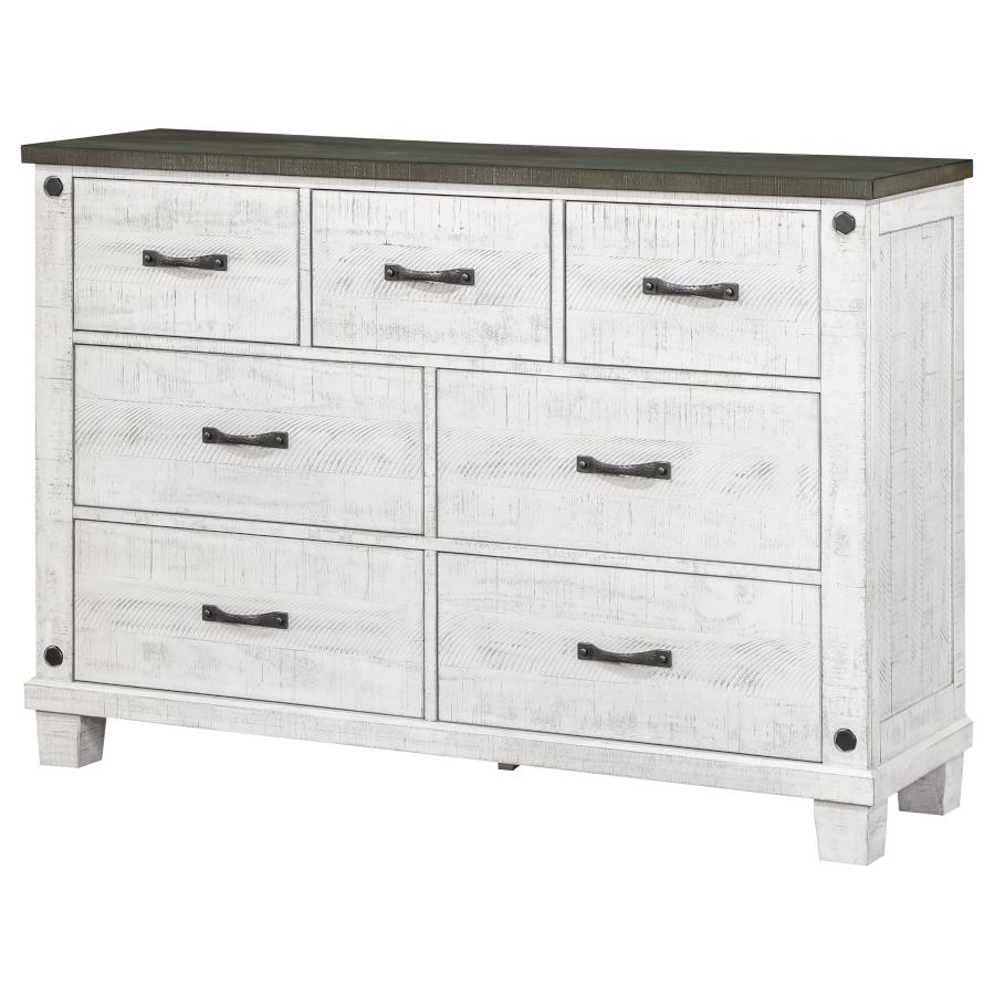 (image for) Lilith 7-drawer Dresser Distressed White