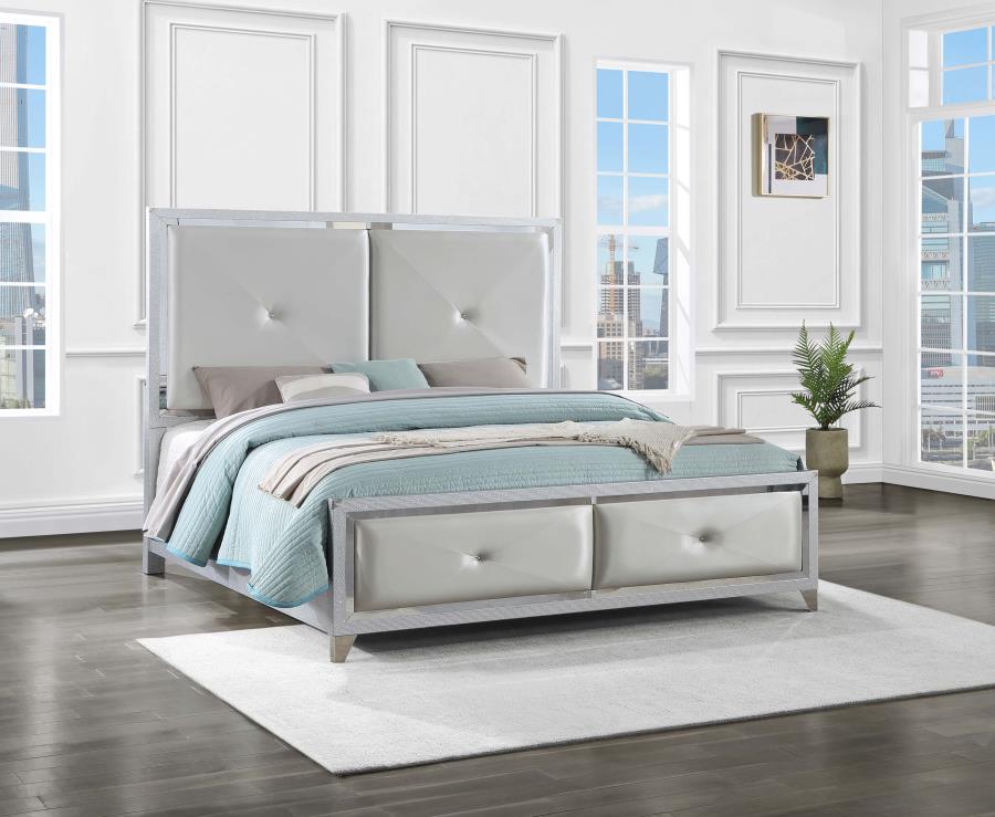 (image for) Larue Wood California King Panel Bed Silver