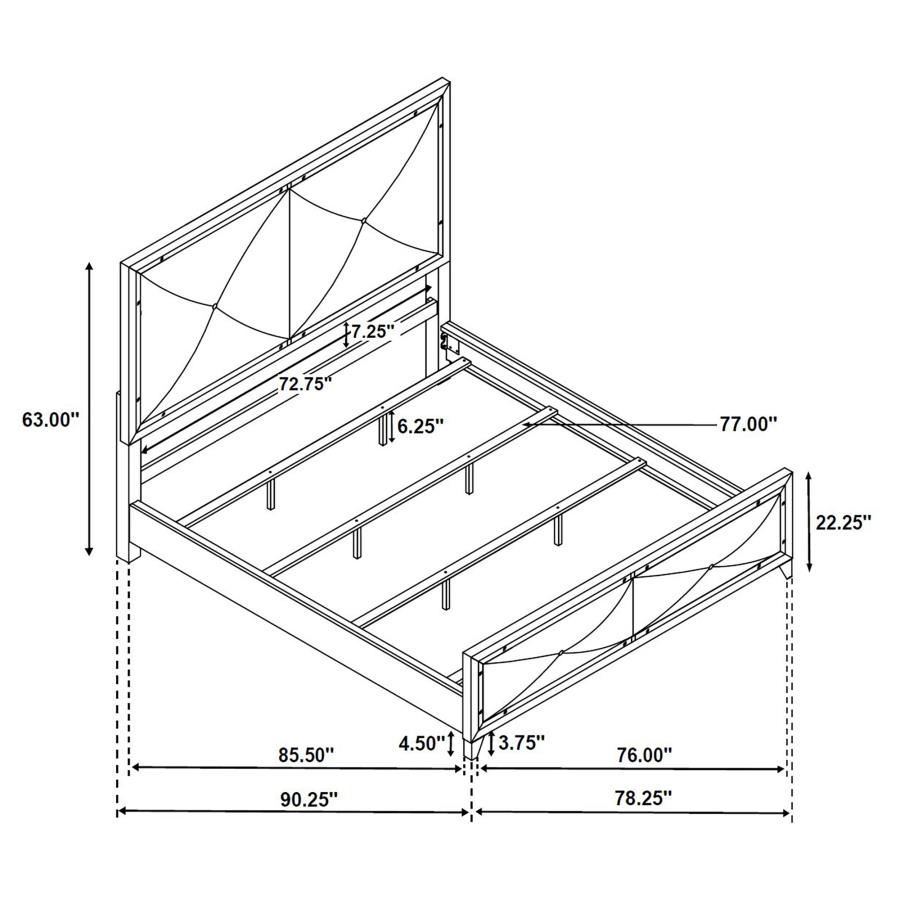 (image for) Larue Wood California King Panel Bed Silver