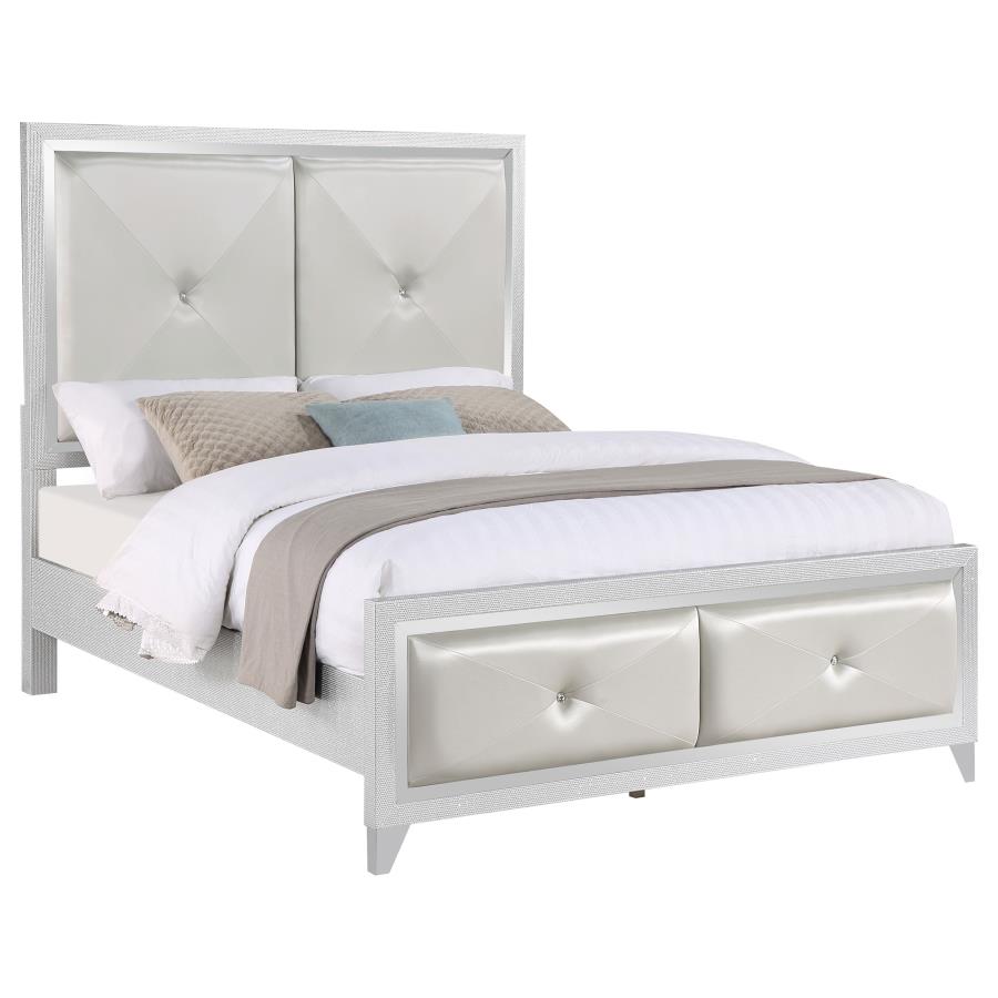 (image for) Larue Wood Queen Panel Bed Silver