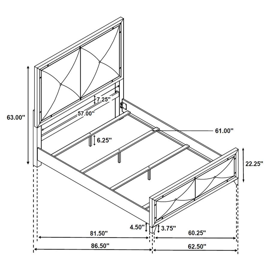 (image for) Larue Wood Queen Panel Bed Silver