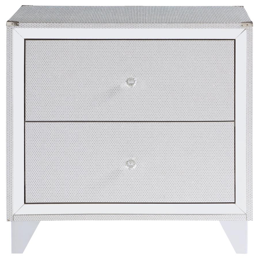 (image for) Larue 2-drawer Nightstand Silver