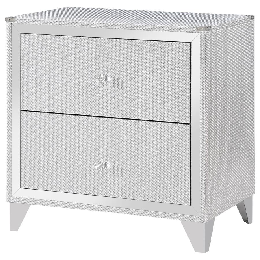 (image for) Larue 2-drawer Nightstand Silver