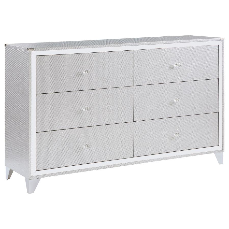 (image for) Larue 6-drawer Dresser Silver - Click Image to Close