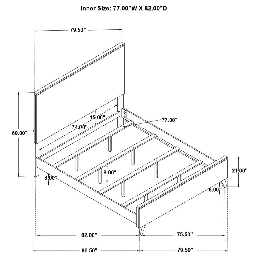 (image for) Nathan Wood Eastern King Panel Bed Grey