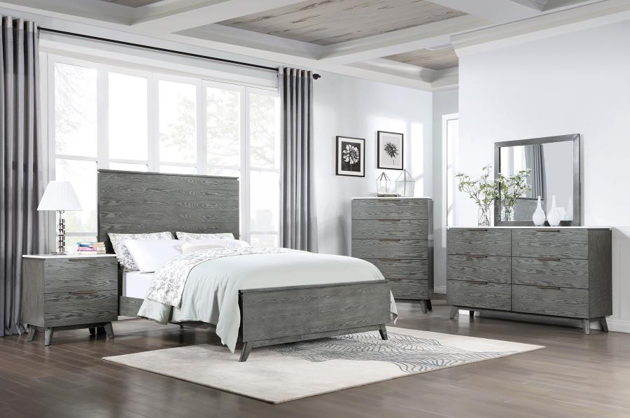 (image for) Nathan Wood Eastern King Panel Bed Grey