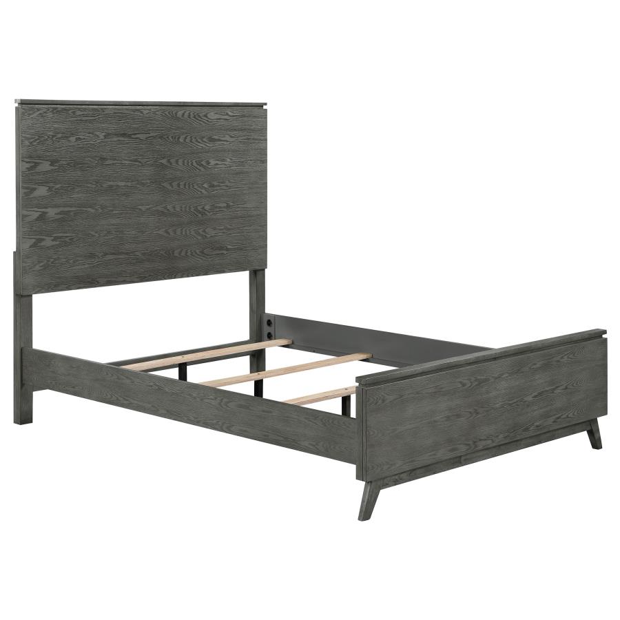 (image for) Nathan Wood California King Panel Bed Grey