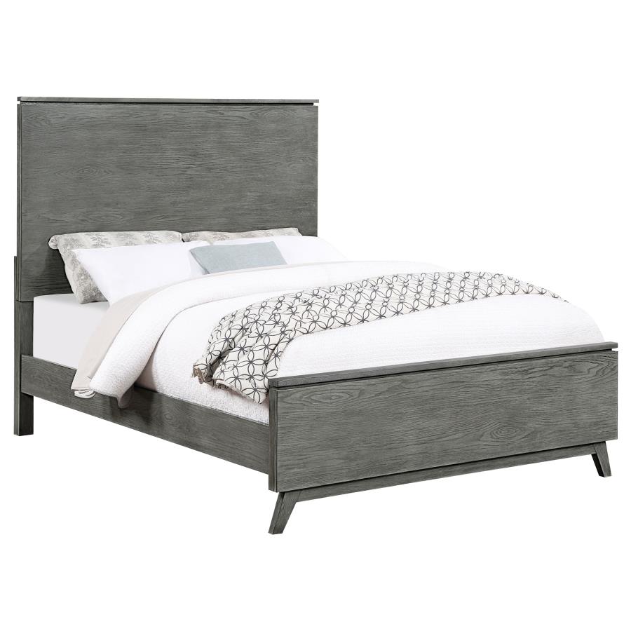 (image for) Nathan Wood California King Panel Bed Grey