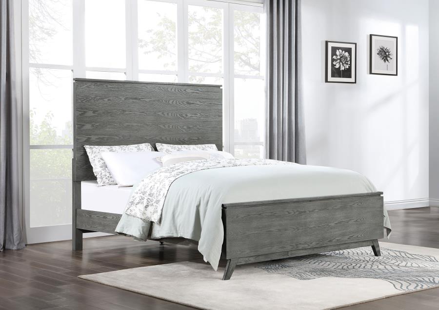 (image for) Nathan Wood Queen Panel Bed Grey