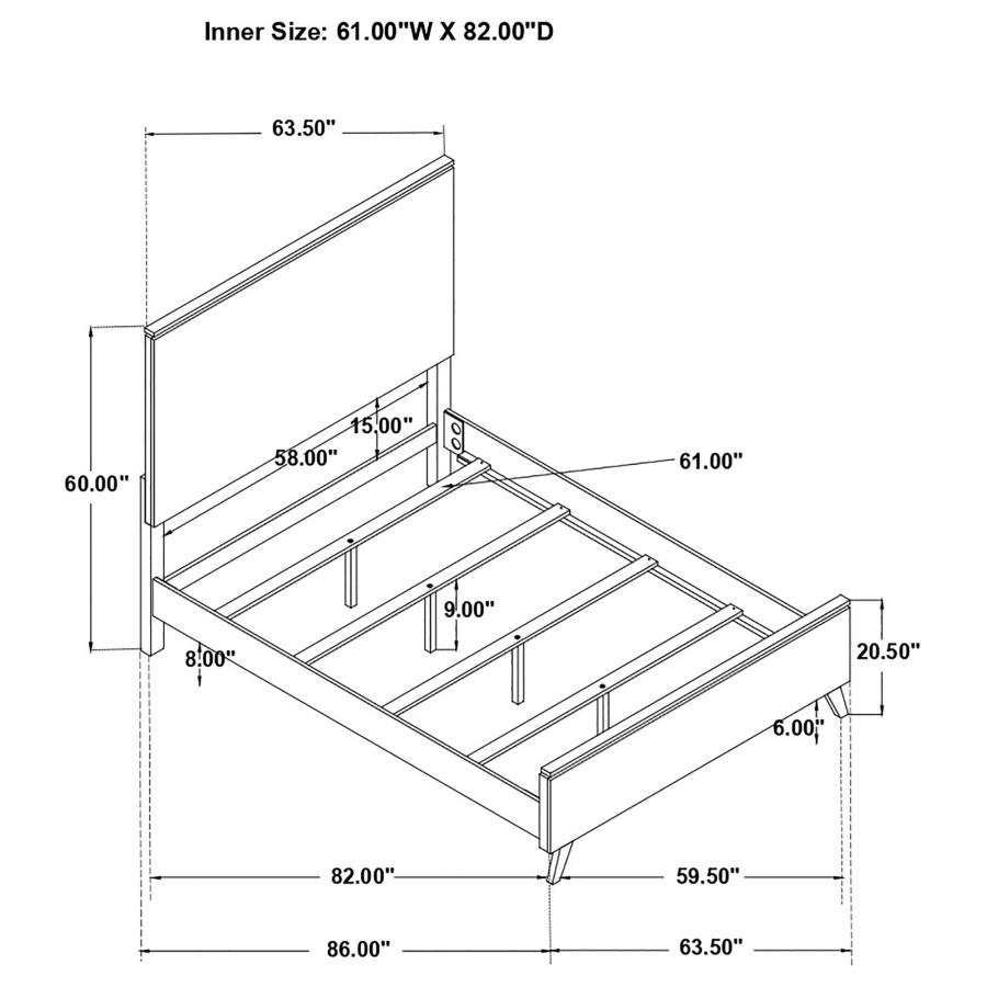 (image for) Nathan Wood Queen Panel Bed Grey