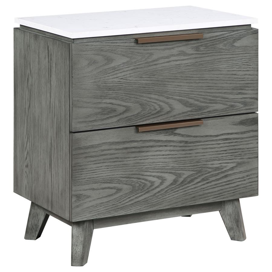 (image for) Nathan 2-drawer Nightstand Grey