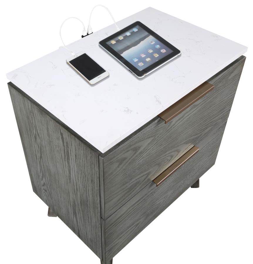 (image for) Nathan 2-drawer Nightstand Grey