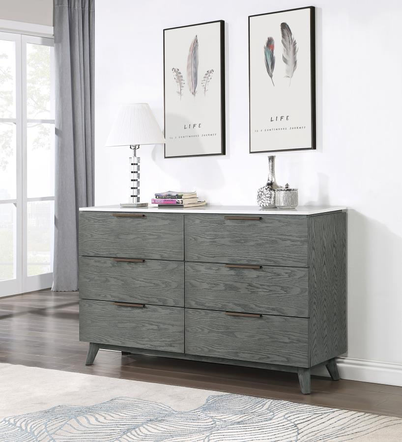 (image for) Nathan 6-drawer Dresser Grey