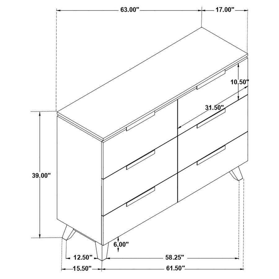 (image for) Nathan 6-drawer Dresser Grey