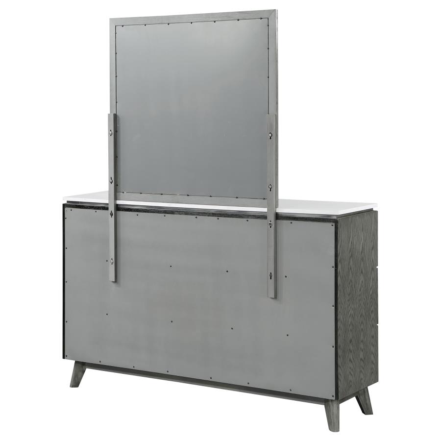 (image for) Nathan 6-drawer Dresser with Mirror Grey