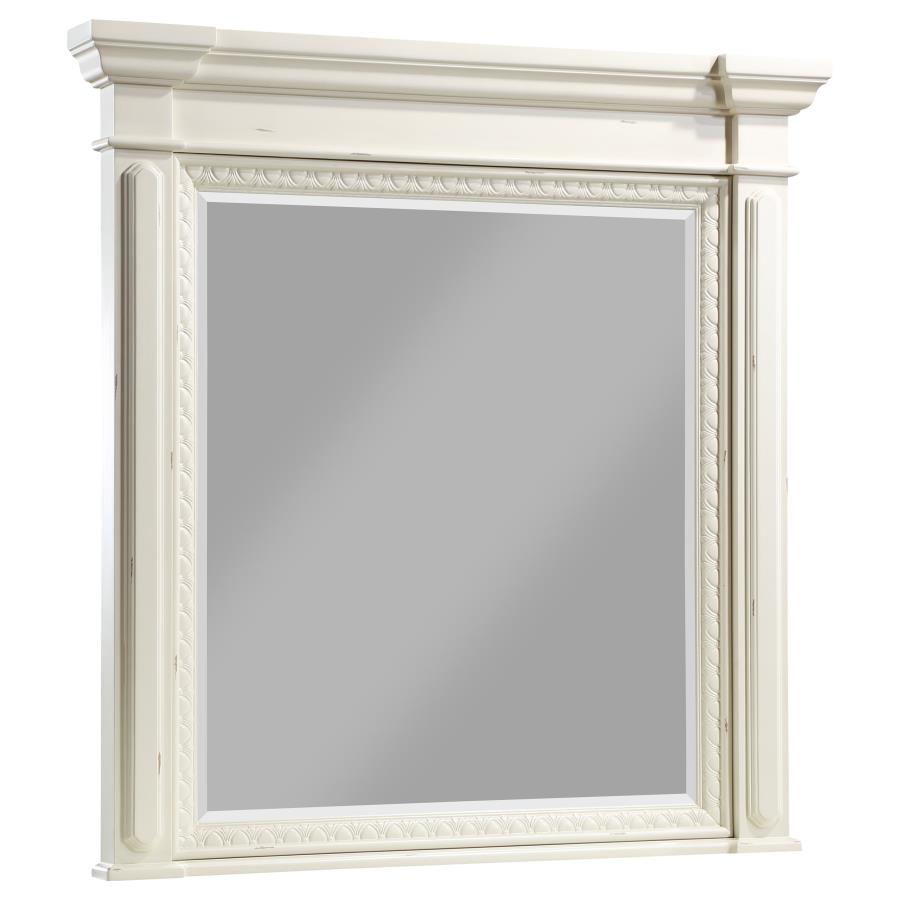 (image for) Evelyn Dresser Mirror Distressed White