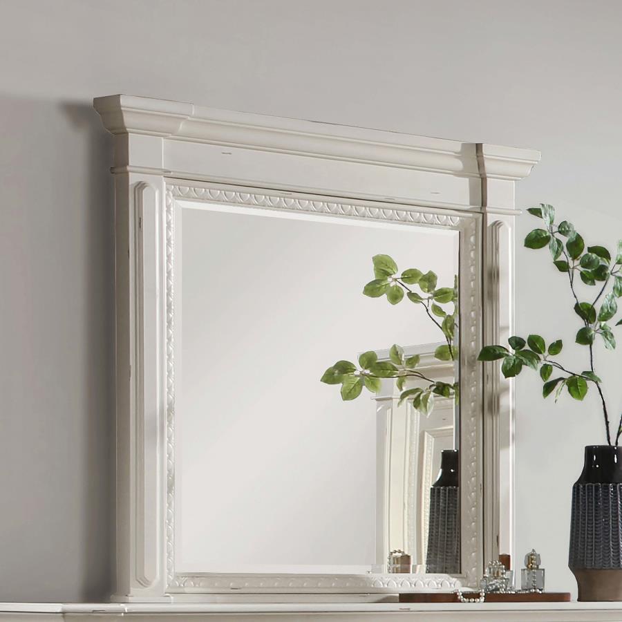 (image for) Evelyn Dresser Mirror Distressed White