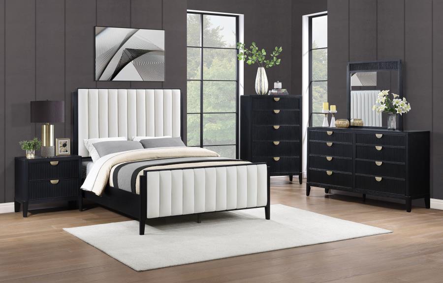 (image for) Brookmead 60-inch Upholstered Eastern King Bed Black