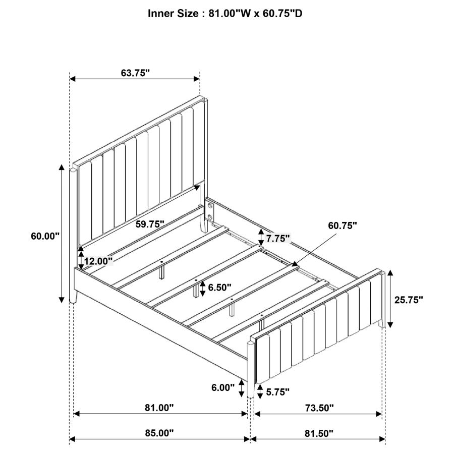 (image for) Brookmead 60-inch Upholstered Queen Bed Black