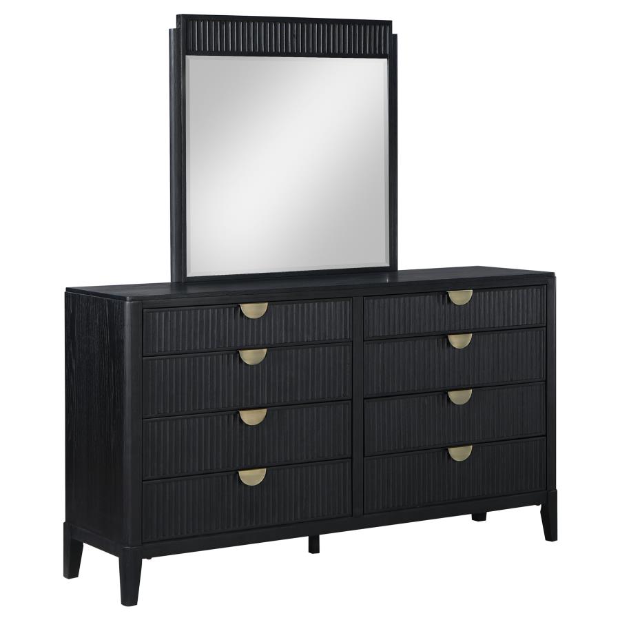 (image for) Brookmead 8-drawer Dresser with Mirror Black