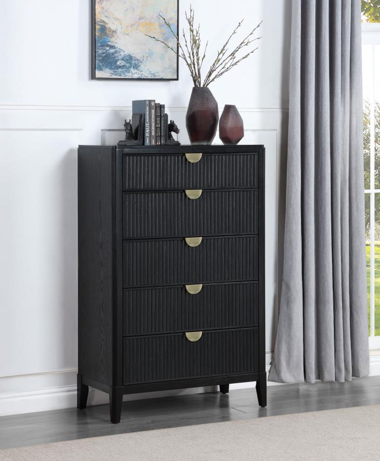 (image for) Brookmead 5-drawer Bedroom Chest Black