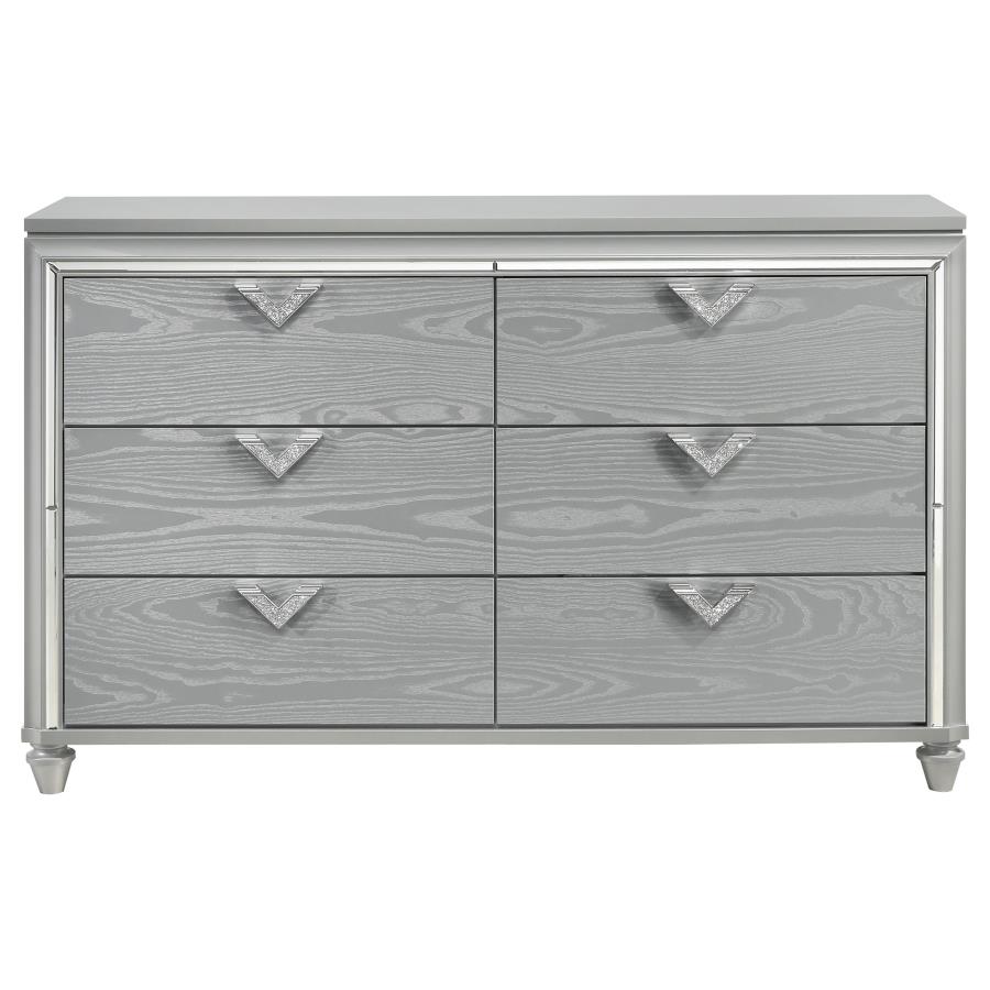 (image for) Veronica 6-drawer Dresser Light Silver