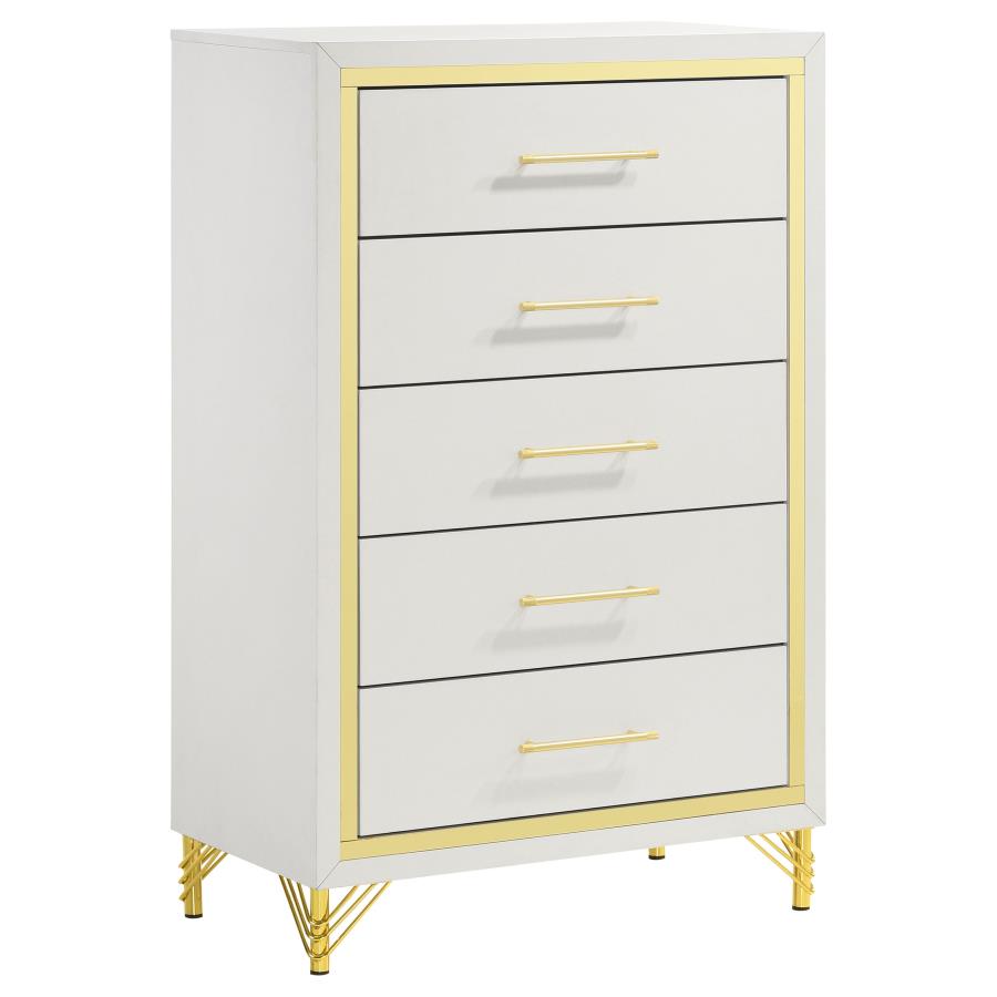 (image for) Lucia 5-drawer Bedroom Chest of Drawers White