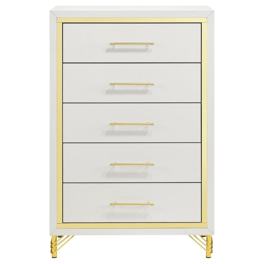 (image for) Lucia 5-drawer Bedroom Chest of Drawers White