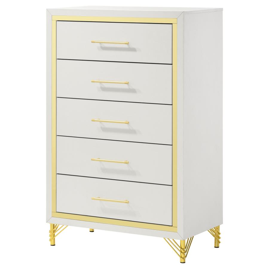 (image for) Lucia 5-drawer Bedroom Chest of Drawers White