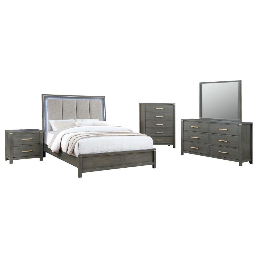 (image for) Kieran 5-piece Eastern King Bedroom Set Grey