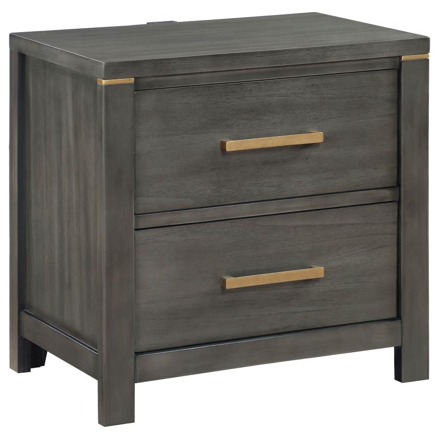 (image for) Kieran 2-drawer Nightstand Grey