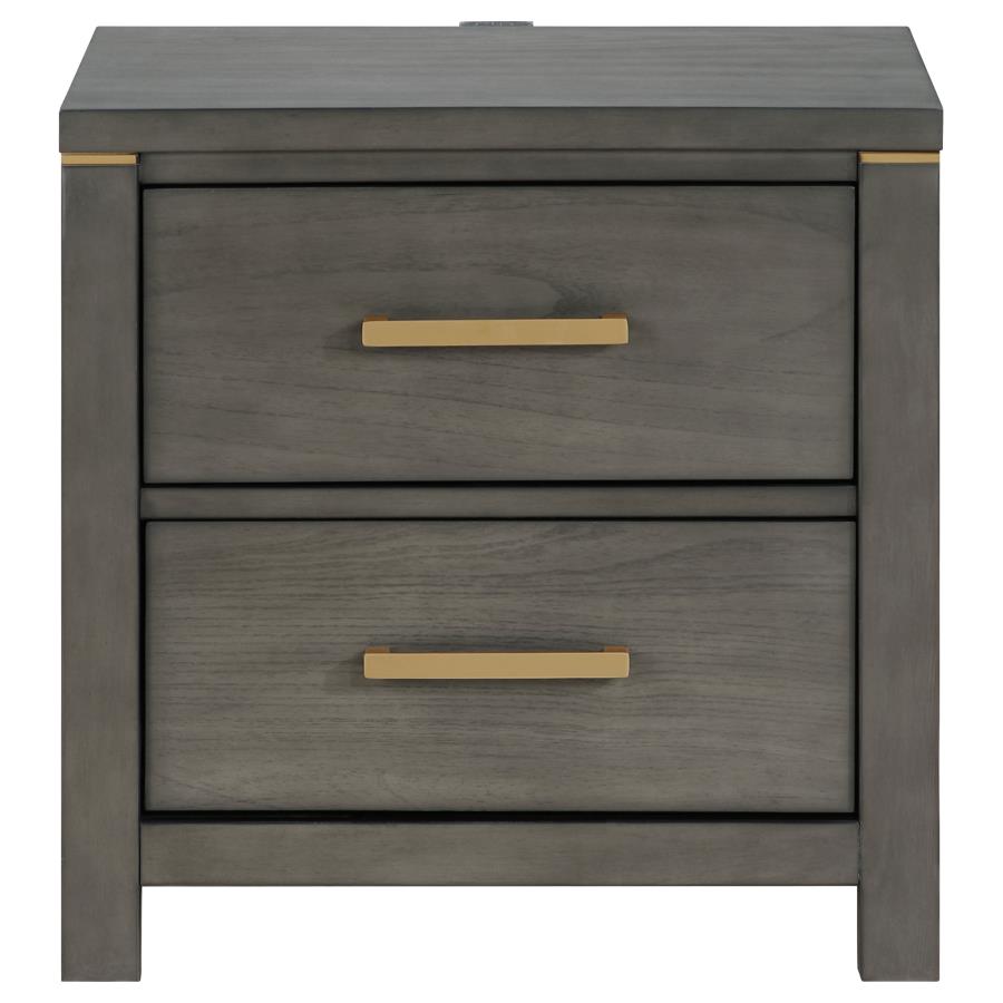 (image for) Kieran 2-drawer Nightstand Grey