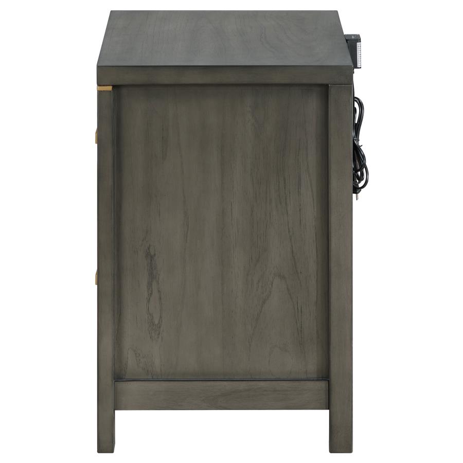 (image for) Kieran 2-drawer Nightstand Grey