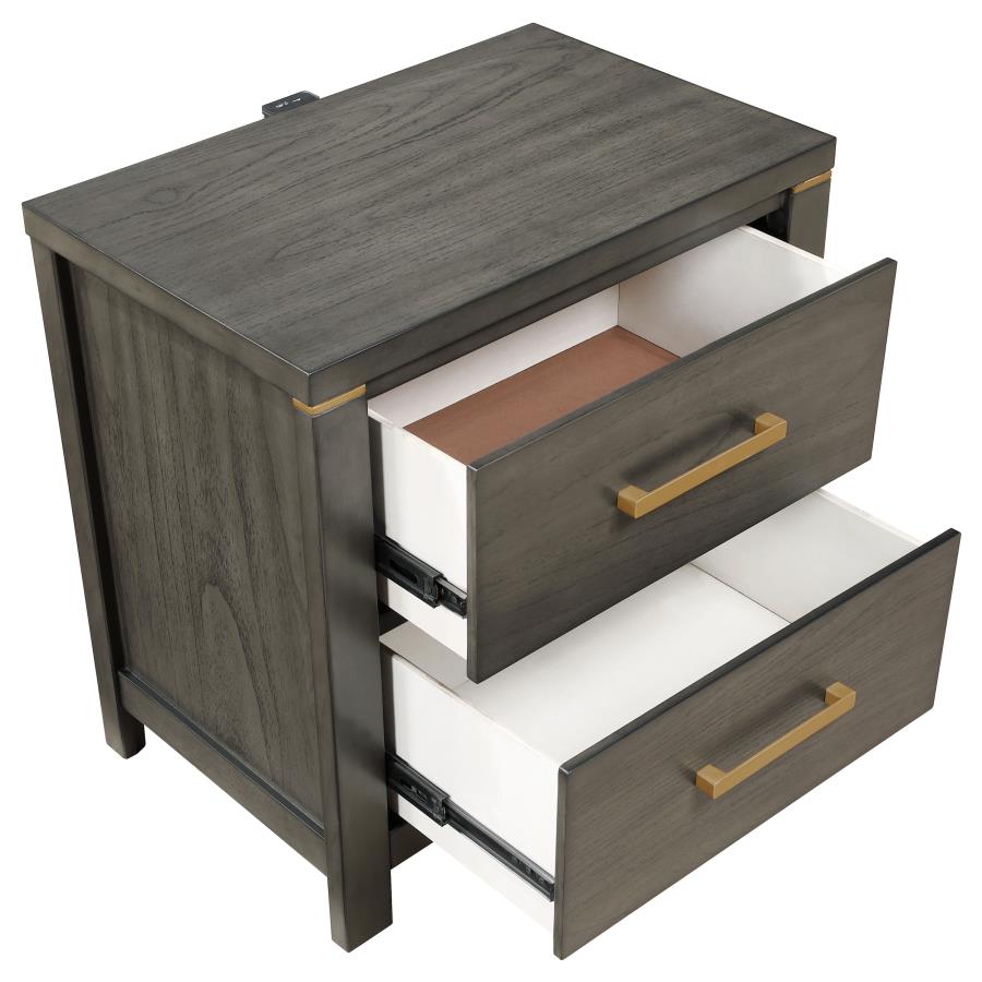 (image for) Kieran 2-drawer Nightstand Grey