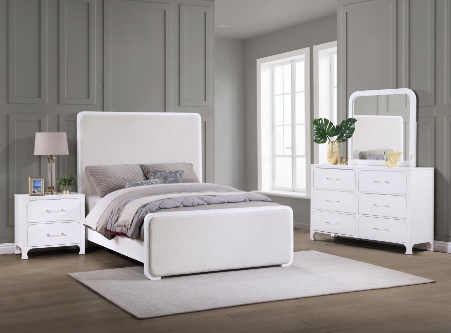 (image for) Anastasia 4-piece California King Bedroom Set Pearl White