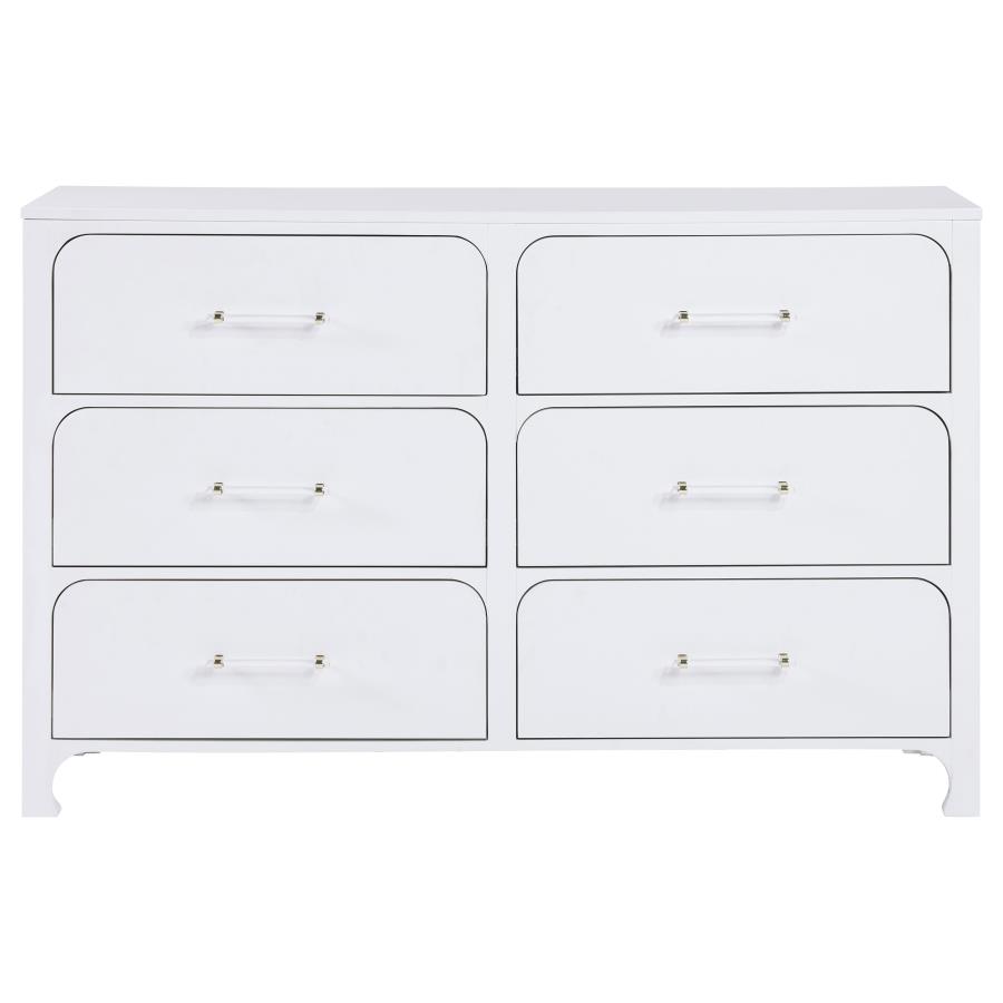 (image for) Anastasia 6-drawer Dresser Pearl White