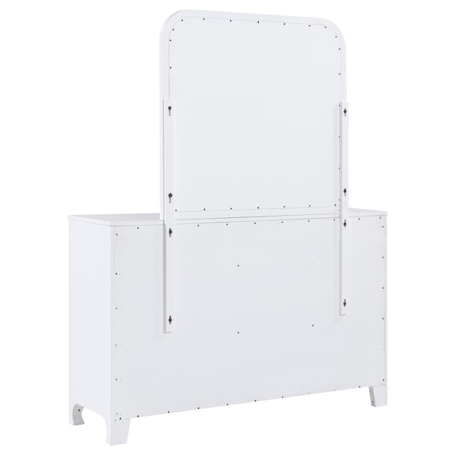 (image for) Anastasia 6-drawer Dresser with Mirror Pearl White