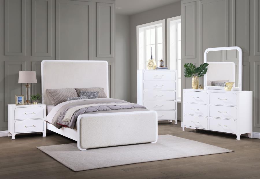 (image for) Anastasia 6-drawer Dresser with Mirror Pearl White