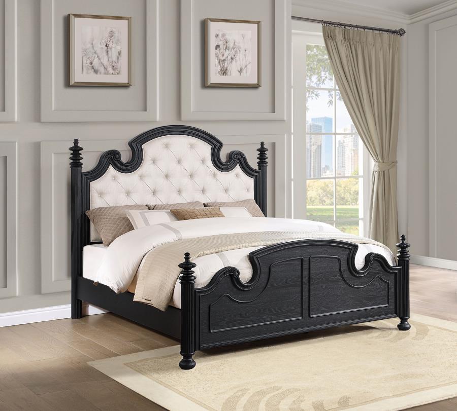 (image for) Celina Wood Eastern King Poster Bed Black