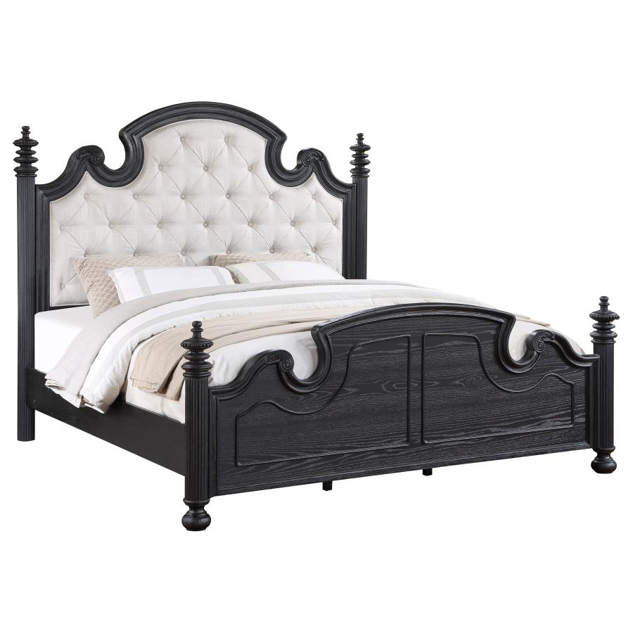 (image for) Celina Wood Eastern King Poster Bed Black