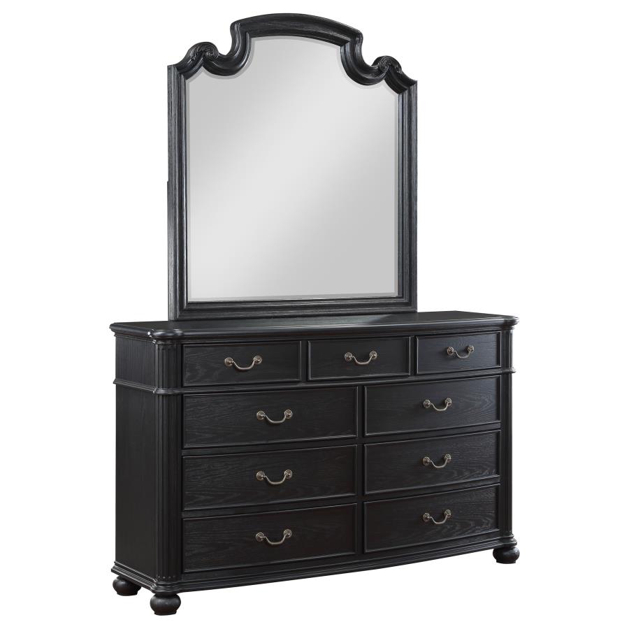 (image for) Celina 9-drawer Dresser with Mirror Black