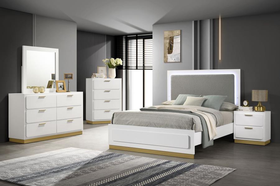 (image for) Caraway 5-piece Queen Bedroom Set White