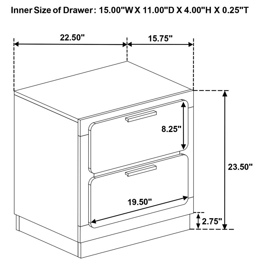 (image for) Caraway 2-drawer Nightstand White